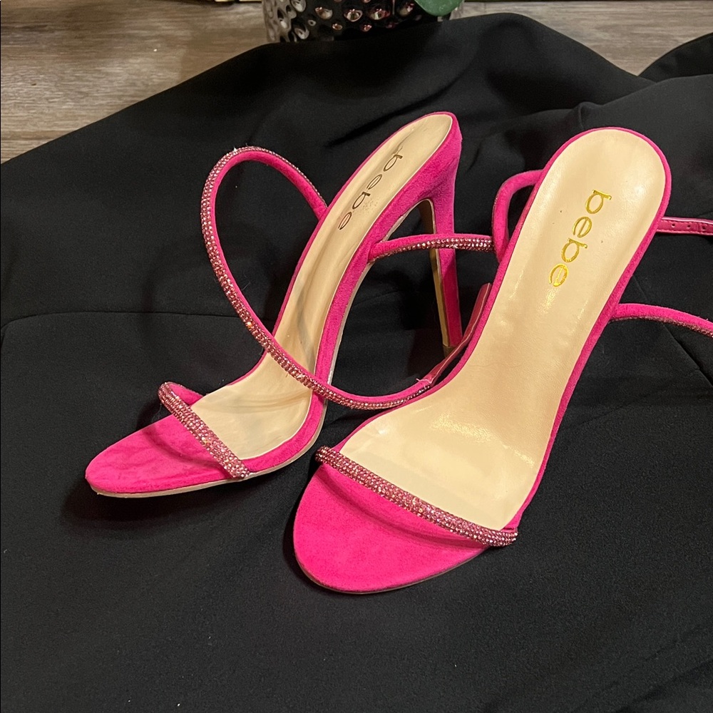 bebe Fuchsia Strappy Heels